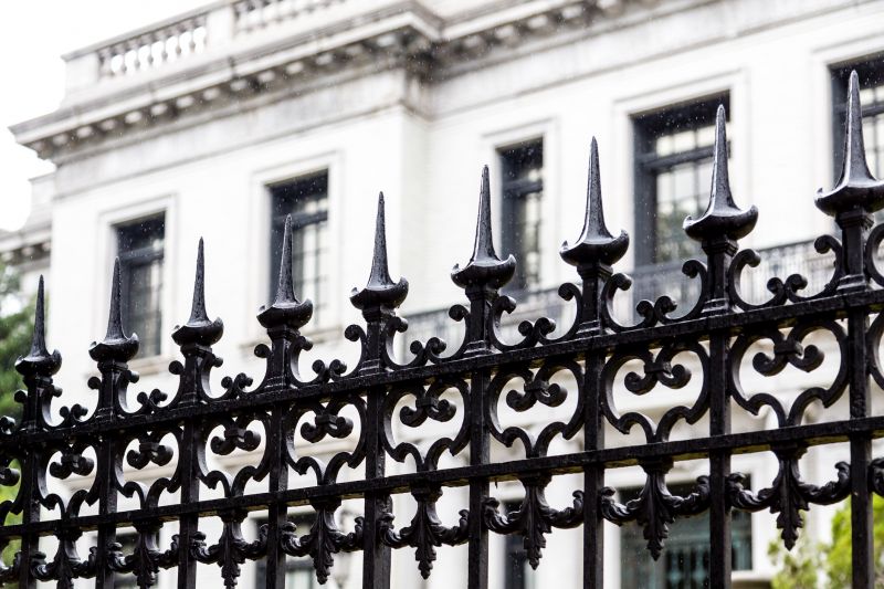 Black Iron Fence Installation detail
